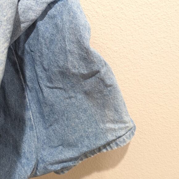 Vtg Oshkosh Bgosh Skirtall Girls Sz 2T Denim Light Wash Pink Patch - Picture 4 of 5